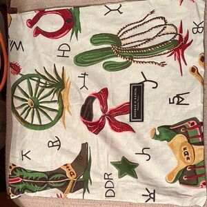 Double D Ranch Western drawstring bag with Green and Red Accents